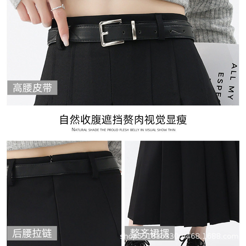 灰色百褶西装裙女春秋垂坠感半身裙高腰休闲大摆a字过膝中长裙子,女装/女士精品,半身裙,淘宝优惠券,粉丝福利购,淘宝优惠卷