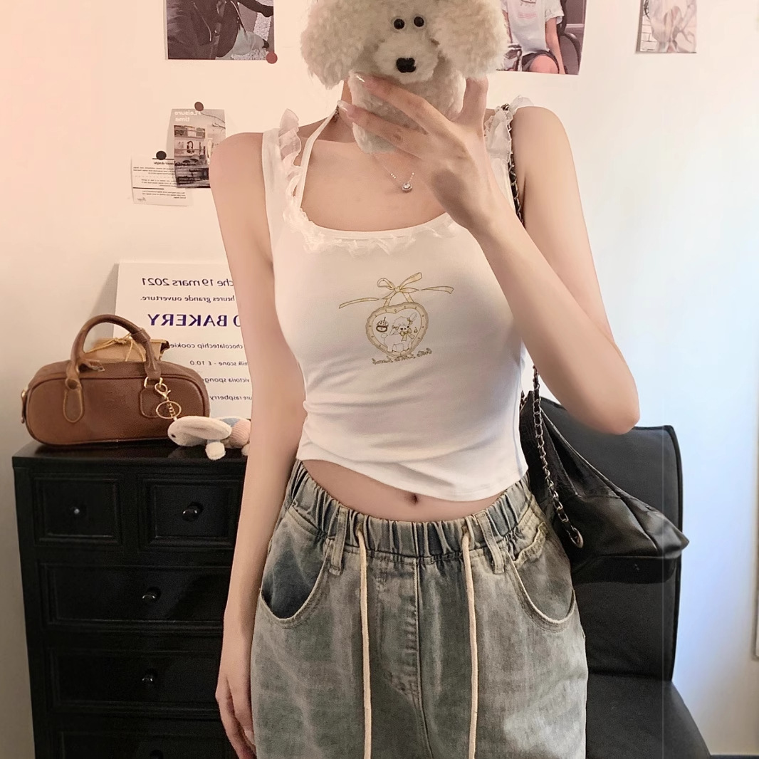 纯欲甜辣妹性感露背收腰显瘦吊带背心女带胸垫瑜伽服百搭健身上衣