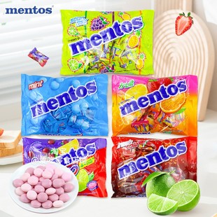 泰國(guó)mentos曼妥思水果軟糖100粒獨(dú)立裝 懷舊零食水果可樂萬樂珠糖