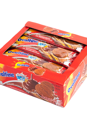 泰国进口网红零食食品阿华田Ovaltine麦芽巧克力奶油夹心饼干盒装