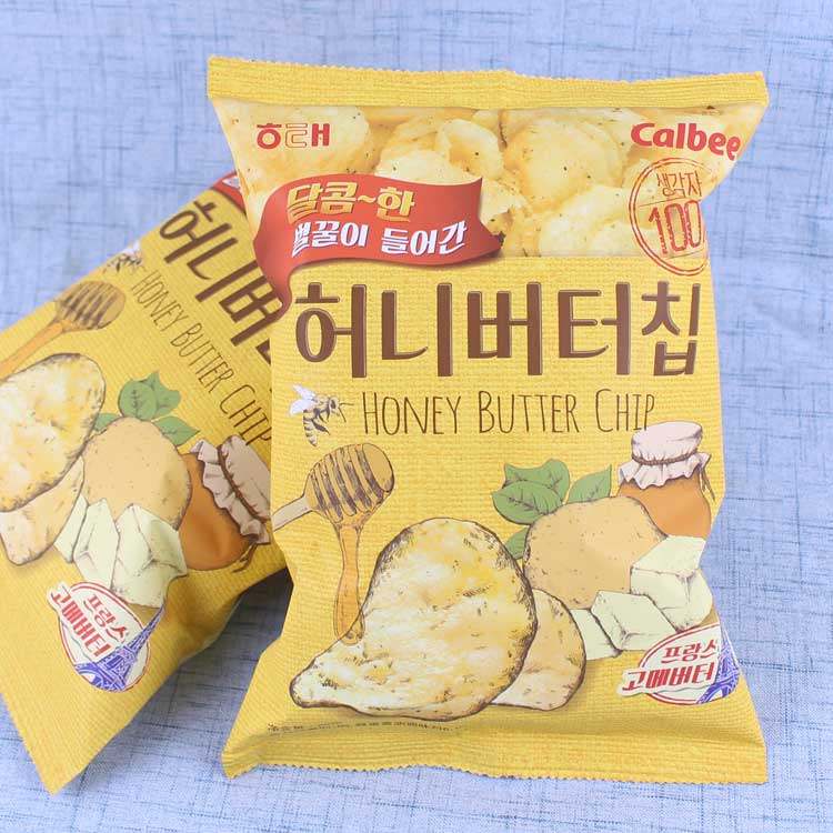 韩国进口零食 海太蜂蜜黄油薯片 土豪薯片土豆片脆片60g 休闲零食