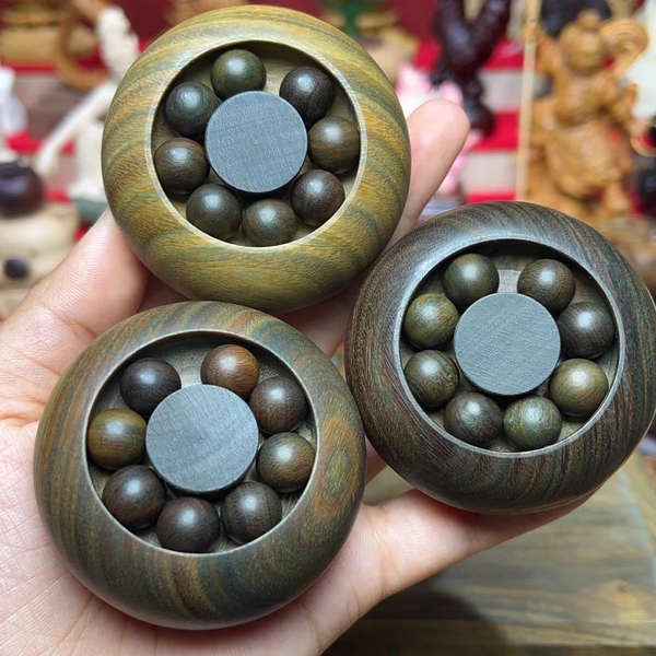 天然绿檀木解压神器时来运转治愈手把件锻炼手部解压木质文玩摆件