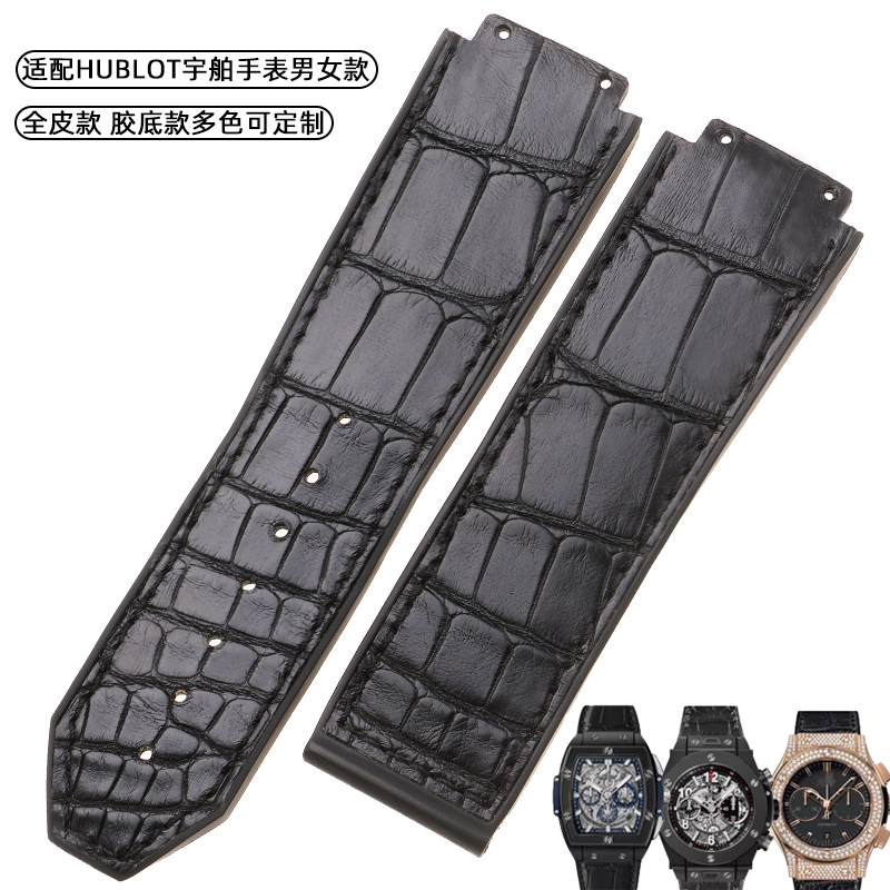 适用于HUBLOT恒宝/宇舶大爆炸灵魂经典融合酒桶型鳄鱼皮橡胶表带