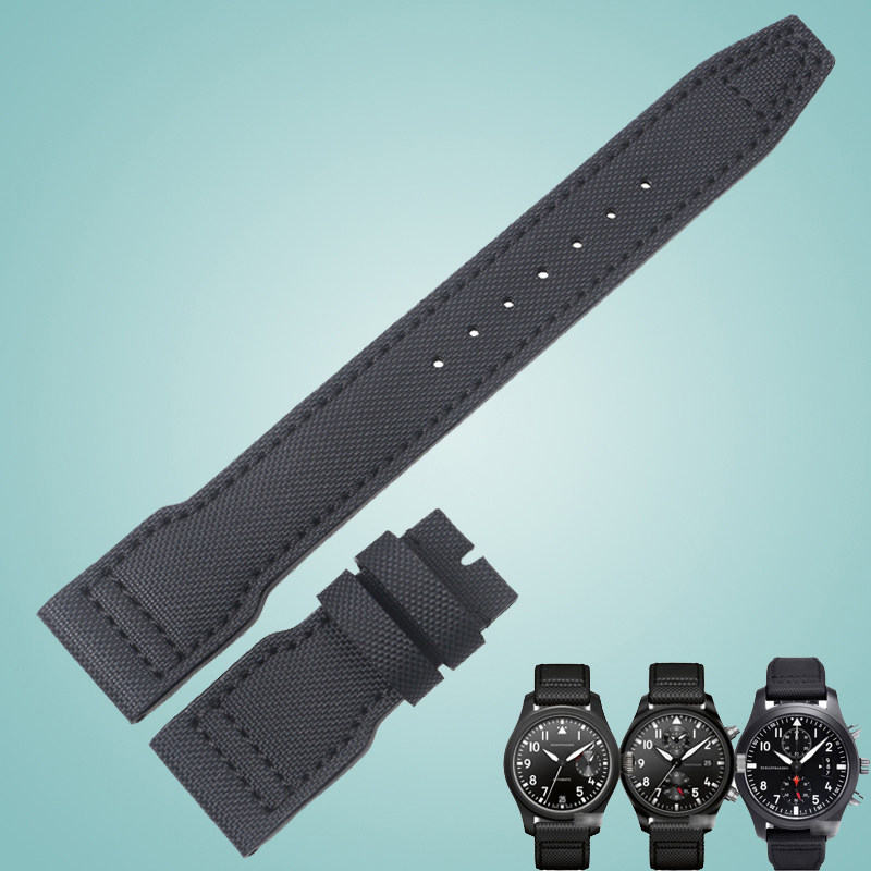 适用于万国大型飞行员系列top gun海军空战部队iw502001 真皮表带