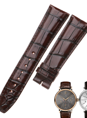 适配万国柏涛菲诺八日链IW516401 IW510103鳄鱼皮表带 男真皮表带