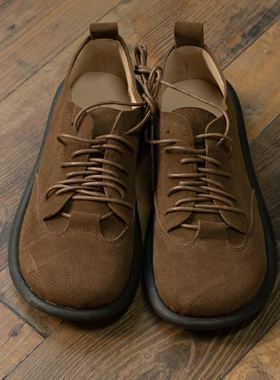 YIMIAN 25年秋季上新可爱圆头平底舒适系带豆豆鞋22072-83