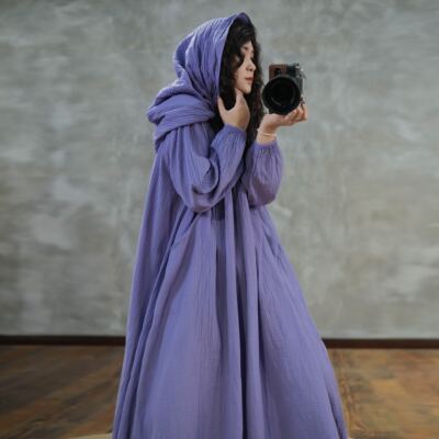 YIMIAN素雅高级感女巫连衣裙