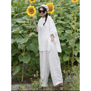 YIMIAN 国风文艺上衣2096 明媚高智汉麻斜襟手工盘扣设计款