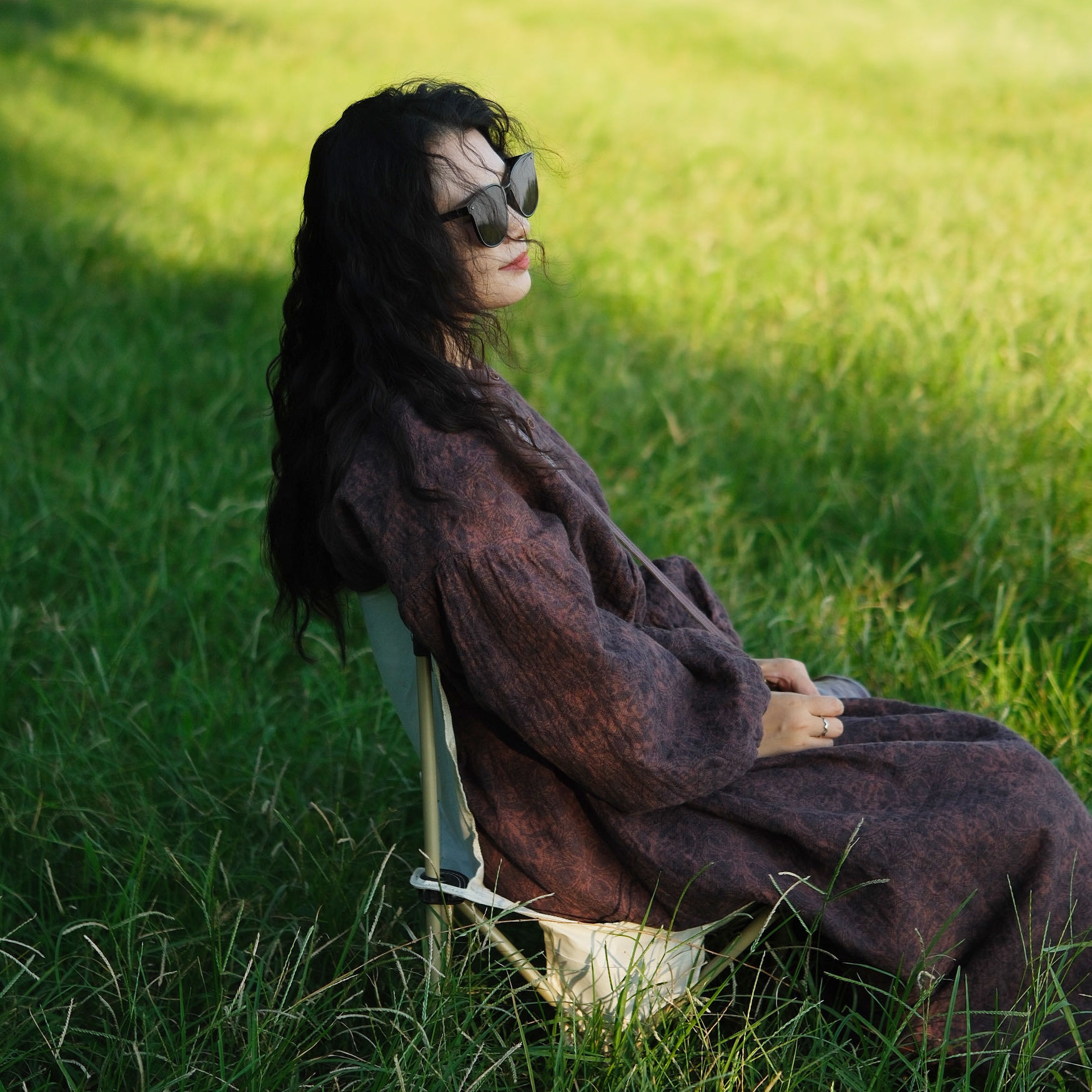 印花其他印花复古中长裙