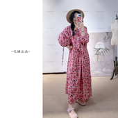 YIMIAN 梧桐落夏 淡彩人柔美氛围感高级温柔减龄连衣裙29668