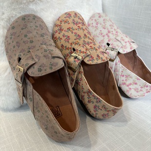 厚底真皮懒人随性百搭一脚蹬包头拖鞋 YIMIAN 复古勃肯鞋