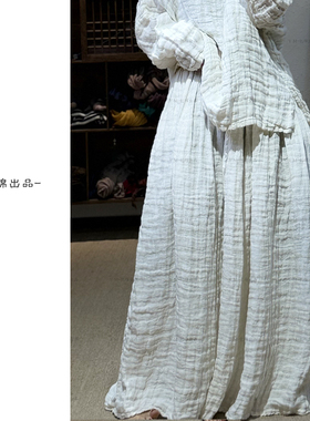 YIMIAN 温婉东方美时髦出街百搭亚麻显瘦松紧腰气质半身裙2624607