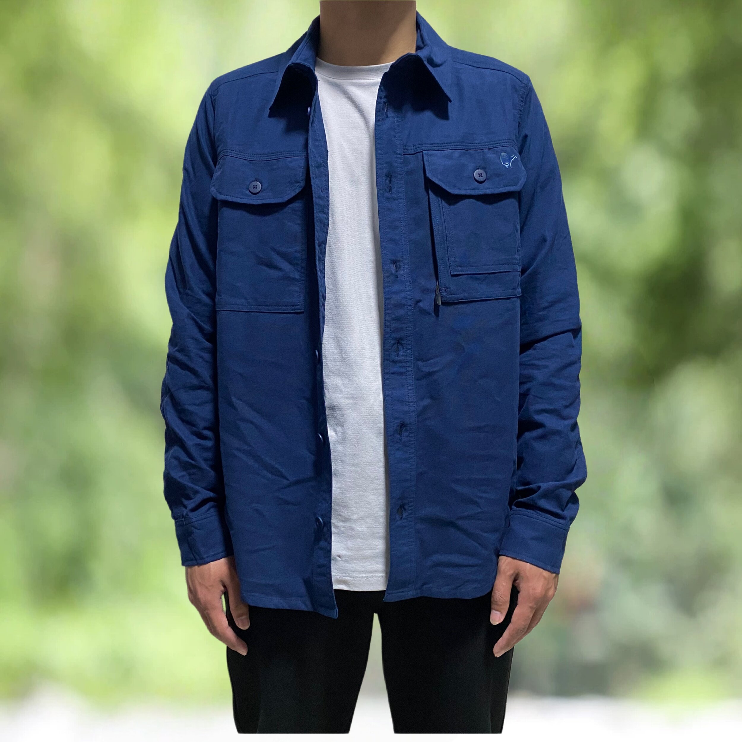 山系户外休闲经典工装衬衫 男士徒步旅行通勤多口袋帆布长袖衬衫