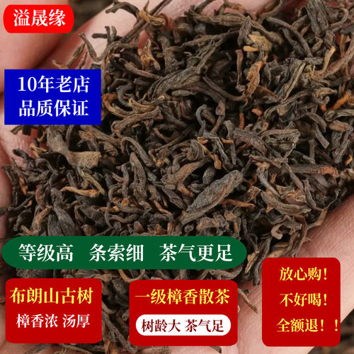 普洱茶熟茶一级樟香散茶布朗山古树浓香型500克溢晟缘陈年老茶叶