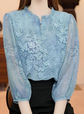 2026春季新款时尚气质百搭显瘦七分袖打底上衣洋气减龄柔软小衫女