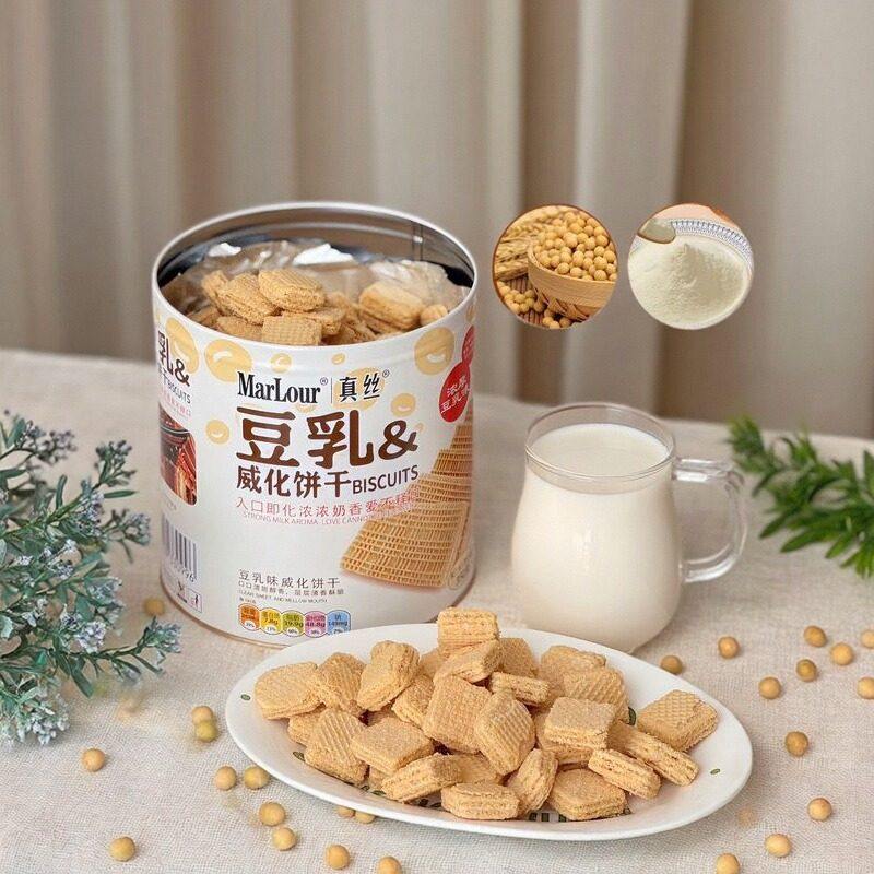 Marlour万宝路真丝豆乳威化巧克力威化饼干网红办公室零食桶装