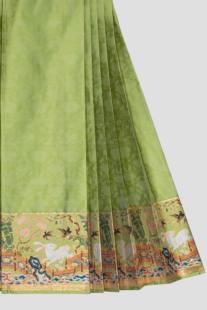 囿春【汉服面料】春苑奔兔 春季仿妆花织金马面明制汉服 面料现货