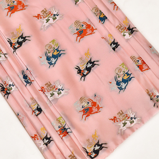 囿春「夏季新品面料」定陵兔 明制汉服裙料 比甲面料