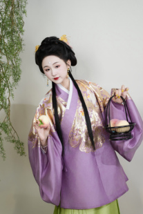 囿春【六三折清】花间吉侯明制汉服女款交领织金仿妆花上袄马面裙