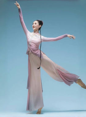新款中国风古典舞蹈演出服胶州秧歌舞蹈服扇子舞艺考剧目舞台服女