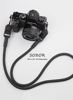 sozor适用于富士XS20照相机肩带XM5 XT30IIX100V微单背带绿色清新
