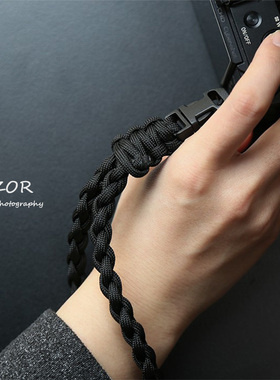 相机腕带 手工编织适用理光GR4佳能G7X3 RX100 zv1卡片机快拆手绳