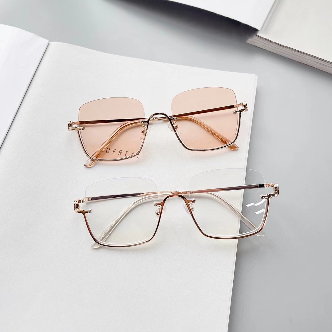 2024新款倪妮同款墨镜女金边下半框高级感ins显瘦太阳眼镜UV400潮