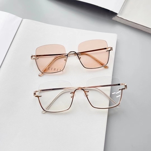 2026新款倪妮同款墨镜女金边下半框高级感ins显瘦太阳眼镜UV400潮