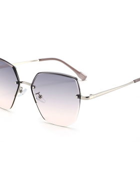 无框自带妆容太阳镜女士韩版修颜高级感大脸防紫外线防晒遮阳墨镜