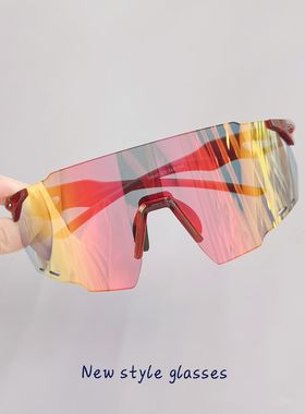 红色新款户外大框骑行眼镜男女款滑雪镜防风墨镜登山地运动护目镜