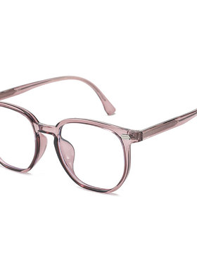 透紫色韩系TR90素颜眼镜女近视配度数大框方圆脸防蓝光眼睛框架男