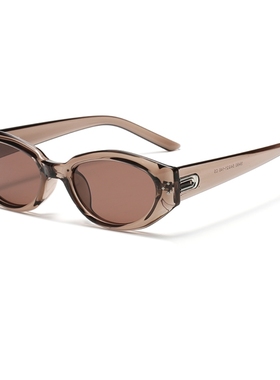 复古茶色猫眼墨镜高级感女士网红同款ins黑色太阳镜防晒防紫外线