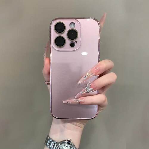 原机质感玻璃壳适用iphone16苹果15promax手机壳新款18pro网红爆款紫色高级防指纹14P防摔13手机套17全包外壳