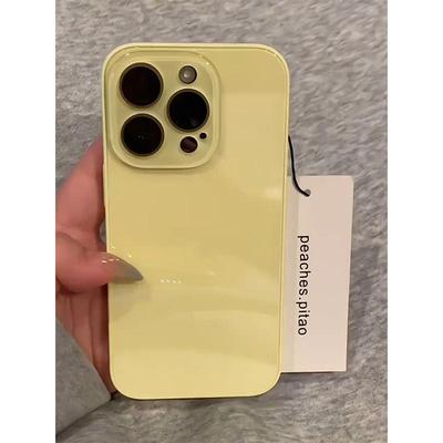 ins夏日清新玻璃壳适用17苹果16液态手机壳iPhone15promax新款2025网红爆款16pro超好看13高级感14pm防摔套