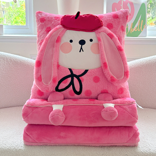 加厚牛奶绒抱枕被子两用二合一办公室午睡绒毯宿舍汽车上枕头被冬