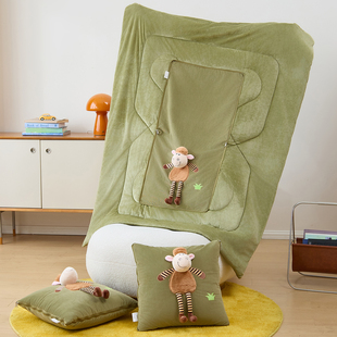 抱枕被子两用加厚宝宝绒毯午睡办公室枕头被汽车载靠枕折叠二合一