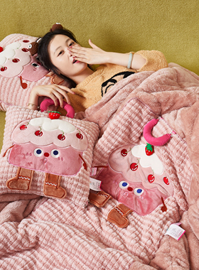 加厚保暖办公室抱枕被子两用午休二合一汽车上折叠靠垫枕头盖毯冬