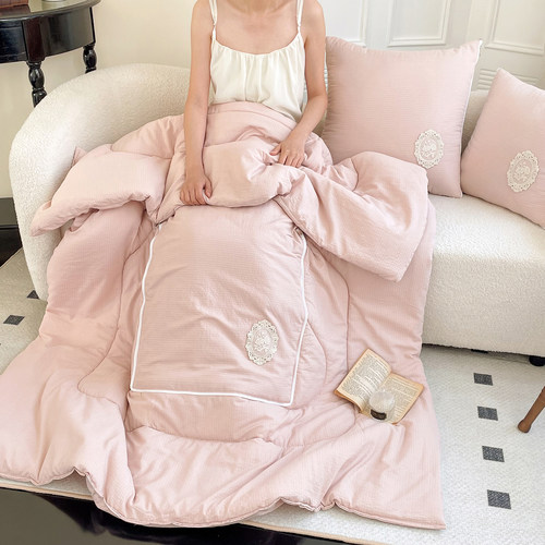 法式简约二合一抱枕被子两用