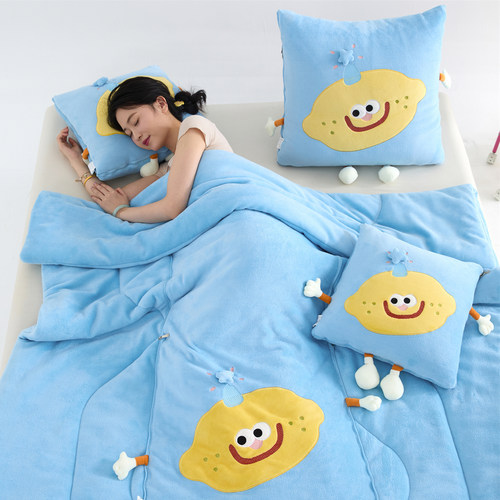 卡通可爱两用抱枕被加厚