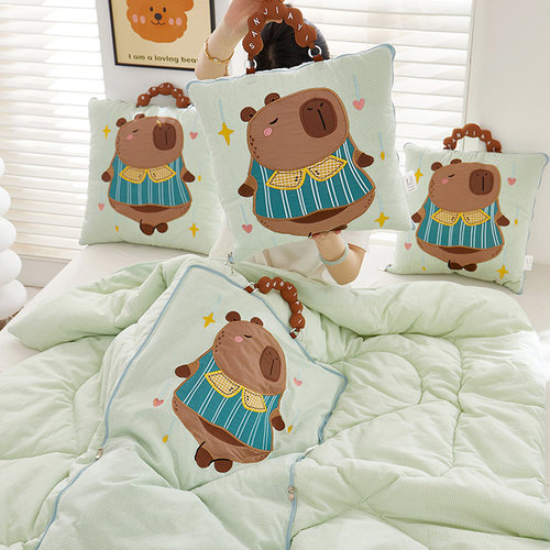 纯棉抱枕被子两用办公室午睡被夏