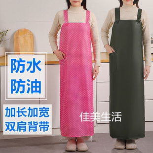 加长防水防油背带围裙柔软耐磨牛筋水产胶皮围兜男女水产工作服大