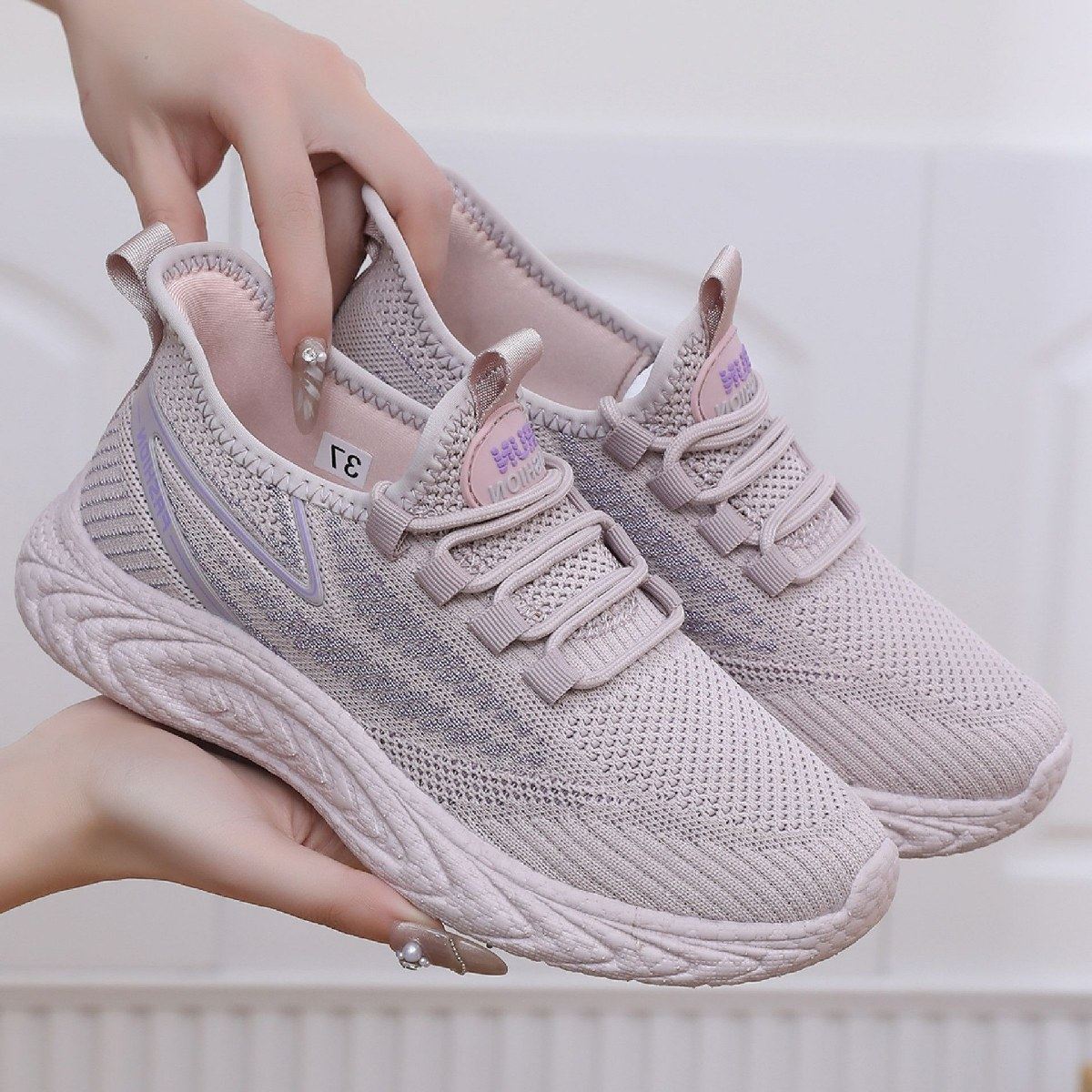 老北京爆米花底女鞋超轻超软弹力飞织透气运动休闲妈妈跑步鞋单鞋,女鞋,健步鞋,淘宝优惠券,粉丝福利购,淘宝优惠卷