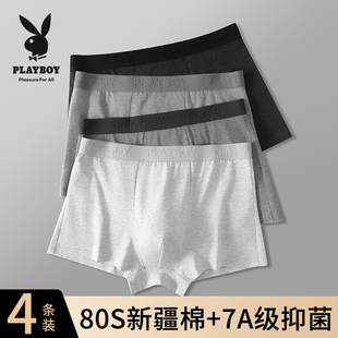 内裤 男款 纯棉男生2025新款 衩抗菌全棉平角裤 四角短裤 花花公子男士