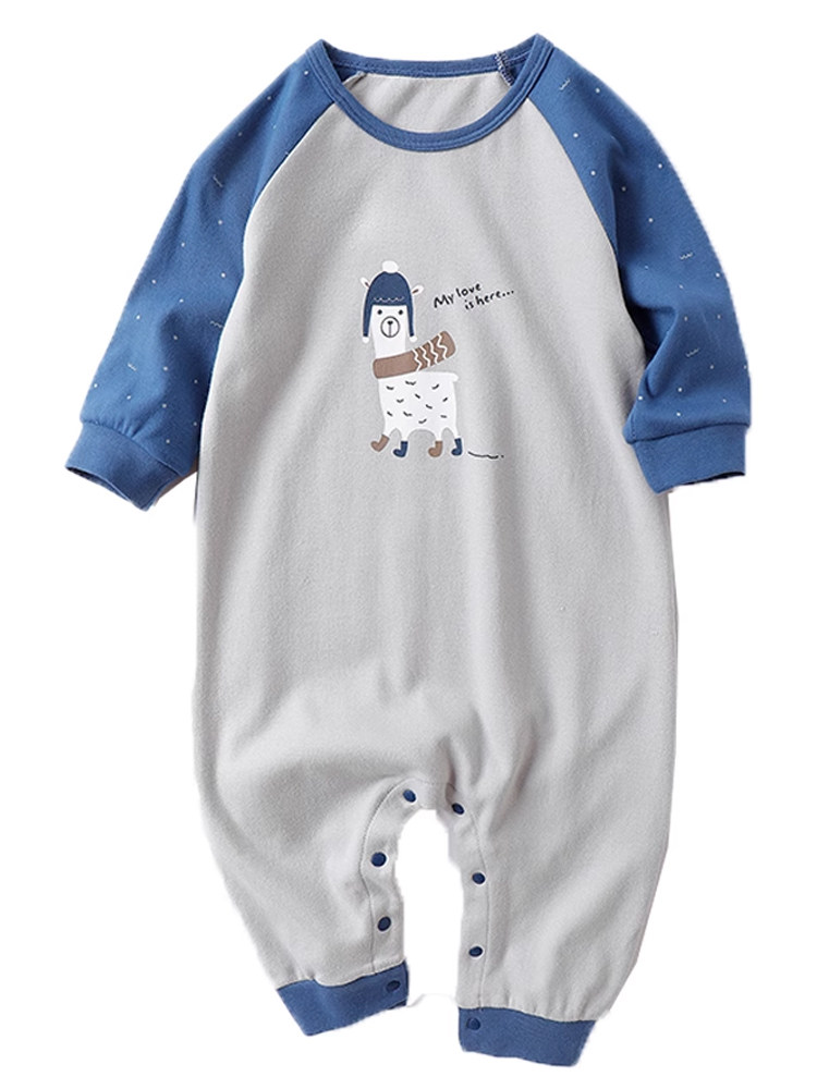 CHILDRENS COTTON SPRING AND AUTUMN CLOTHES LONG-SLEEVED HOME CLOTHES ONESIES BABY SPRING AND AUTUMN CLOTHES BOYS AND GIRLS CRAWLING CLOTHES PAJAMAS CHILDREN