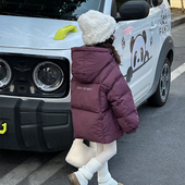 杜邦三防90白鸭绒加厚新款 童装 羽绒服2025短款 女童宝宝连帽外套