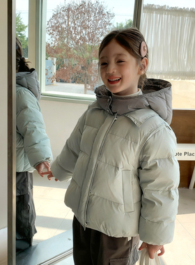 女童羽绒服短款2025冬装新款90白鸭绒加厚保暖儿童连帽双面穿外套