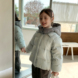 女童羽绒服短款2025冬装新款90白鸭绒加厚保暖儿童连帽双面穿外套