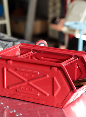 稻谷藏库DULTON金属收纳盒 工业风斜口可叠工具箱零件储物盒中号