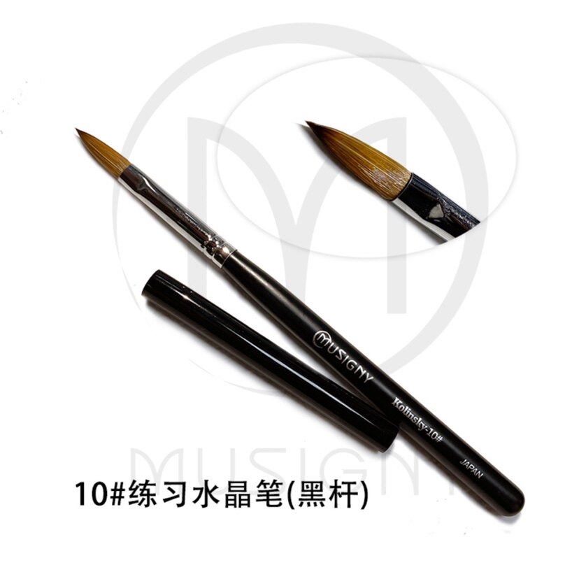 新款美甲水晶延长甲专用刷真貂毛水晶粉笔水晶笔扑粉取粉法式甲笔