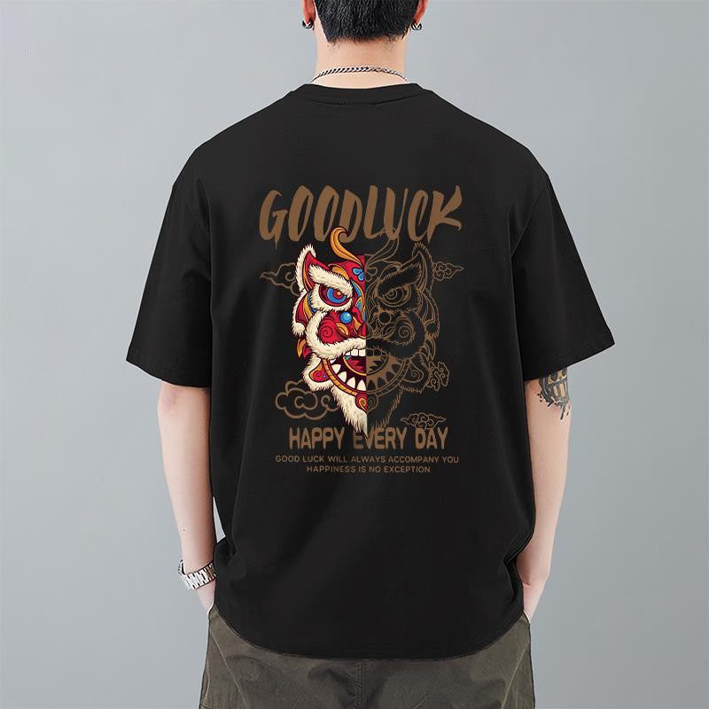 2024新款短袖t恤纯棉港风男